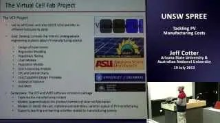 UNSW SPREE 201307-19 Jeff Cotter - Tackling PV Manufacturing Costs