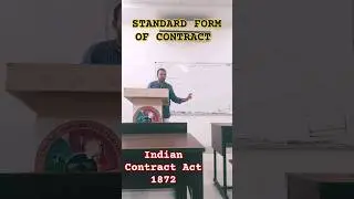 Standard form of contract. simple me smjhe Indian contract Act 1872 #law #contractact #llb #ugcnet