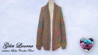 Gilet Licorne Crochet Cocooning Toutes Tailles 