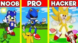 ALL SONIC FORMS Statue Build Battle In Minecraft - NOOB VS PRO CHALLENGE Maizen Mizen Mazien Parody