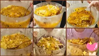2104 || Shaved ice topping overload passion fruit || satisfying ice eating asmr only bites 