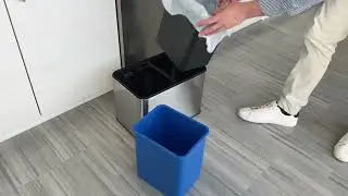 5.3 Gallon / 20 Liter Stainless Steel Recycle Bin / Trash Can