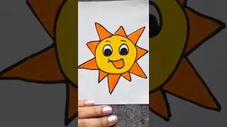 How to draw a smiling SUN ☀️😊