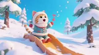 Kitty Cat Winter Snow Slide Song ❄️🐱🛷 | Nursery Rhymes & Kids Songs
