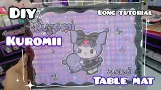 [TUTORIAL] Diy table mat 🔮💜 | easy 🖤#diy #papercraft #fyp #fypシ #kuromi #trending #tutorial 