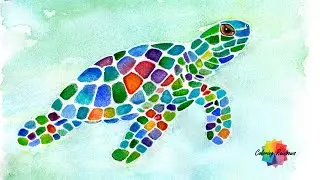 🌈SEA TURTLE!!🐢 Let's Watercolor!!🐢#coloringrainbows #watercolor #turtle