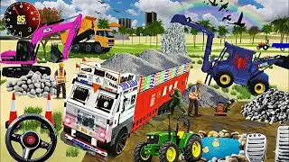 🚧Drive New JCB and Upload Stone🪨🚜 From the Lorry Truck in Game🎮 #truck #jcb #tractor #dumper #gaming