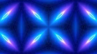 Kaleidoscope with neon magenta and cyan lights | Background Visual Loops | After Effects | 16 Min
