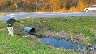 How Many Fish in This DITCH??  Plus Cool  UNDERWATER Footage