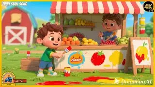 Title: Build a Fruit Stall Song for Kids | Fun Farm Learning Song 🍎🌾