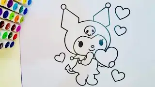Cute Kuromi💜 Coloring | Relaxing Art |ASMR Satisfying  Marker Coloring🎨