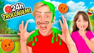 24 HORAS IRRITANDO e TROLLANDO PAI, MÃE, ASHLEY, SOPHIE e HAILEY! *deu ruim Pai Também Vloga