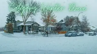 A Drive in A Extreme Cold Weather in Calgary, Alberta