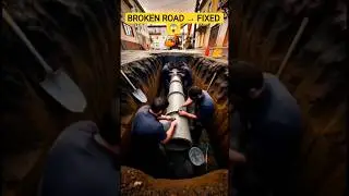 Satisfying Road Restoration in Seconds 😳 Broken Sewer to Perfect Street #streetrepair