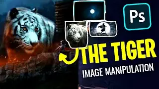Giant tiger fantacy photo manipulation in photoshop|photoshop tutorial in hindi