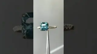3.99ct Square Radiant cut Sapphire by Anueva Jewelry