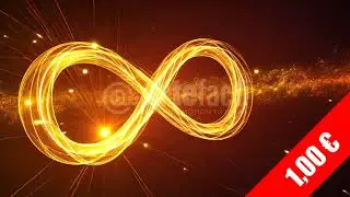 Golden Infinity Loop with Glowing Particles &ndash; HD Abstract Stock Footage (1920x1080)