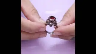 Vampire Gothic Engagement Ring Red Garnet Skull Ring Womens