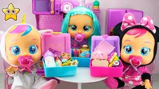 CRY BABIES 🌈 Preparo las LONCHERAS para la ESCUELA y el DESAYUNO | BEBÉS LLORONES en español