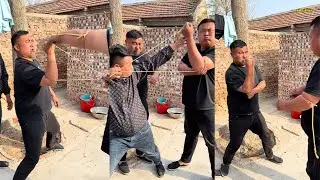 Coconut shell powder holding back challenge, pulse pressure band arm version#funny#hilarious