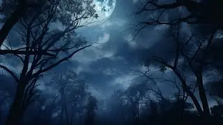 Атмосфера Хэллоуина (4K) Тема Хэллоуина и заставка с замком с привидениями и дождем (3 часа)