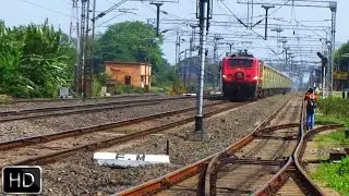 Raging Ex WAP-6 thrashing Jaugram with Howrah duronto