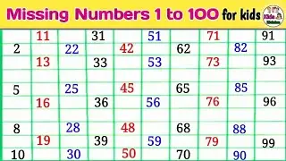 Missing Numbers 1 to 100 for Kids | Learn Counting | 1&ndash;100 Missing Number Worksheet | Kids Rivision