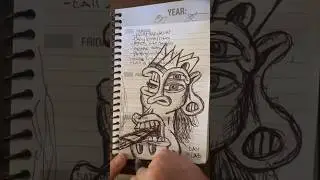 Daily Faces Challenge: Day 31/365- Pen Sketch on To-Do List | Doodle Drawing Art Timelapse #shorts