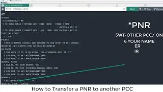 How to Transfer a PNR to another PCC In Sabre 2020 | Part 12