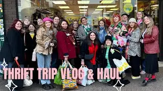 CHARITY SHOPPING WITH 17 INFLUENCERS | @hannahelzbeth Thrift Trip Vlog & Haul