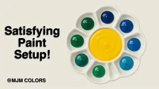 🎨 Mixing Yellow with All Colors to Create Moss Green | Satisfying Paint Blend