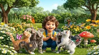 Five Silly Baby Kittens Chasing Butterflies | Kids Songs & Nursery Rhymes