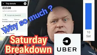 Earnings breakdown Working Uber UK on a Saturday Evening/Night.