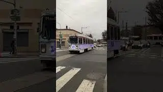 SEPTA Kawasaki LRV #9087 on Route T4(11) at 40th & Market on diversion! #septa #trolley #diverted