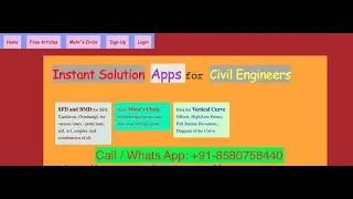 Web Apps for Civil Engineers| Instant Solutions | SFD BMD, Mohr's Circle, Vertical Parabolic Curve