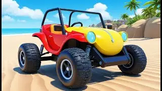 Beach Buggy Bobo Races on the Soft Sand 🏖️🚗 | 3D Animated Nursery Rhyme for Kids | Fun Beach  Story