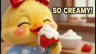 Funny Duck Lyly Makes Creamy Fruit Salad! 🍓🥝🥭 Yummy ASMR Mukbang