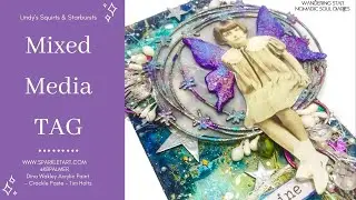 Create A Mixed Media Tag On Recycled Cardboard In Minutes With Lindy's Squirts