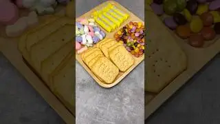 🌈✨{ASMR} Filling platter with yummy sweets and crunchy Cookies ✨🌈 #shorts #asmr #satisfying