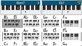 Tonal Cycle of 5Ths in 12 Keys Medium Swing 90bpm  Piano chord training drums bass Track