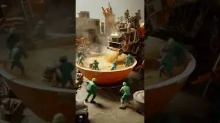 Miniature Green men Cooking #ai #aiart #shorts