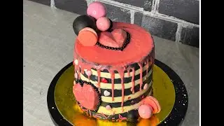 Black & White Drip Cake Tutorial | Relaxing & Beginner-Friendly Cake Decorating
