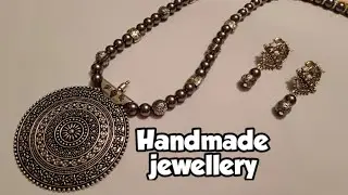 How to make german silver necklace | Jewelry making video tutorial | Oxidized Jewellery making idea