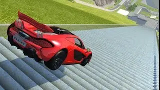Car Jump Arena - (Staircase Crashes)  Beamng drive