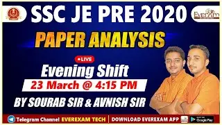 SSC JE PRE 2020 PAPER ANALYSIS || SOURAB SIR AND AVNISH SIR || 04:15 PM #civil_engineering