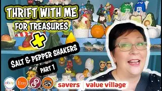 THRIFT VALUE VILLAGE WITH ME | Reselling Vintage Decor | Salt & Pepper Shakers Collection Part 1