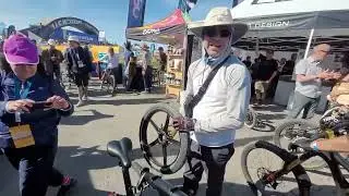 Arnold and his GoCycle electric folding bicycle at Sea Otter Classic 2023