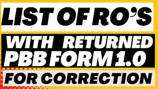 LIST OF REGIONS WITH RETURNED PBB 2023 FORM 1.0 FOR CORRECTION