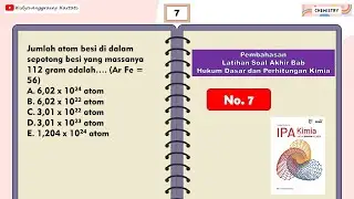 Jumlah atom besi di dalam sepotong besi yang massanya 112 gram adalah | Bilangan Avogadro
