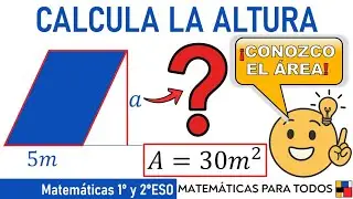 ¿Cómo Calcular la ALTURA de un ROMBOIDE? ▱ (Teniendo el Área) | Ejemplo 1
